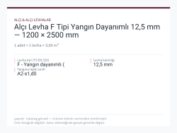 Alçı Levha F Tipi Yangın Dayanımlı 12,5 mm — 1200 × 2500 mm