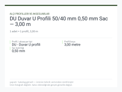 DU Duvar U Profili 50/40 mm 0,50 mm Sac — 3,00 m