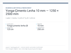 Yonga-Çimento Levha 10 mm — 1250 × 2500 mm