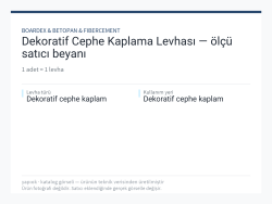 Dekoratif Cephe Kaplama Levhası — ölçü satıcı beyanı