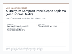Alüminyum Kompozit Panel Cephe Kaplama (keşif sonrası teklif)