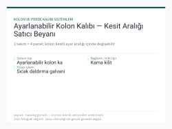 Ayarlanabilir Kolon Kalıbı — Kesit Aralığı Satıcı Beyanı