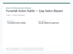 Yuvarlak Kolon Kalıbı — Çap Satıcı Beyanı