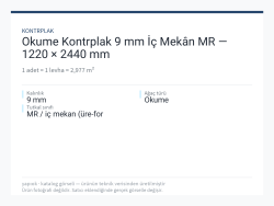 Okume Kontrplak 9 mm İç Mekân MR — 1220 × 2440 mm