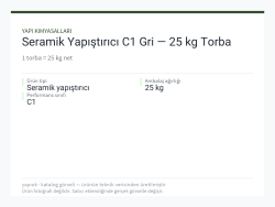 Seramik Yapıştırıcı C1 Gri — 25 kg Torba