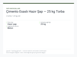 Çimento Esaslı Hazır Şap — 25 kg Torba