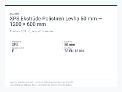 XPS Ekstrüde Polistiren Levha 50 mm — 1200 × 600 mm