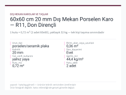 60x60 cm 20 mm Dış Mekan Porselen Karo — R11, Don Dirençli