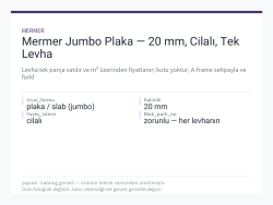 Mermer Jumbo Plaka — 20 mm, Cilalı, Tek Levha