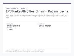 EPS Parke Altı Şiltesi 3 mm — Katlanır Levha