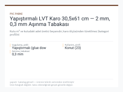 Yapıştırmalı LVT Karo 30,5x61 cm — 2 mm, 0,3 mm Aşınma Tabakası