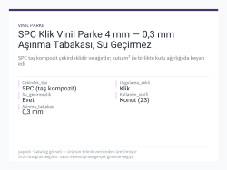 SPC Klik Vinil Parke 4 mm — 0,3 mm Aşınma Tabakası, Su Geçirmez