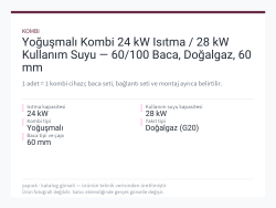 Yoğuşmalı Kombi 24 kW Isıtma / 28 kW Kullanım Suyu — 60/100 Baca, Doğalgaz, 60 mm