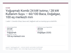 Yoğuşmalı Kombi 24 kW Isıtma / 28 kW Kullanım Suyu — 60/100 Baca, Doğalgaz, 100 eş merkezli mm