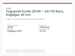 Yoğuşmalı Kombi 28 kW — 60/100 Baca, Doğalgaz, 60 mm
