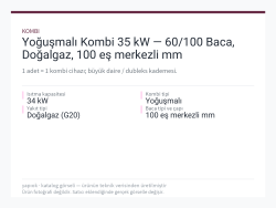 Yoğuşmalı Kombi 35 kW — 60/100 Baca, Doğalgaz, 100 eş merkezli mm