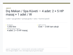 Dış Mekan / Spa Küveti — 4 adet: 2 × 5 HP masaj + 1 adet / W