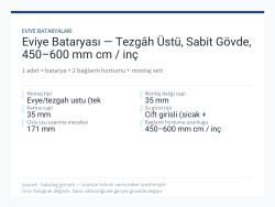 Eviye Bataryası — Tezgâh Üstü, Sabit Gövde, 450–600 mm cm / inç