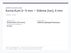 Kırma Kum 0–5 mm — Dökme (ton), 0 mm