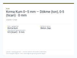 Kırma Kum 0–5 mm — Dökme (ton), 0-5 (ticari) · 0 mm