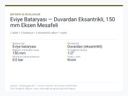 Eviye Bataryası — Duvardan Eksantrikli, 150 mm Eksen Mesafeli