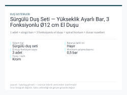 Sürgülü Duş Seti — Yükseklik Ayarlı Bar, 3 Fonksiyonlu Ø12 cm El Duşu