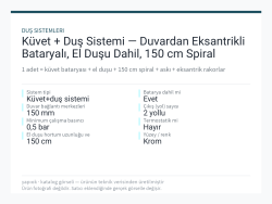 Küvet + Duş Sistemi — Duvardan Eksantrikli Bataryalı, El Duşu Dahil, 150 cm Spiral