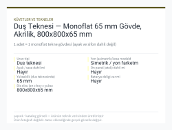 Duş Teknesi — Monoflat 65 mm Gövde, Akrilik, 800x800x65 mm