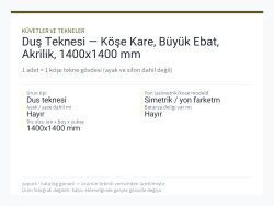 Duş Teknesi — Köşe Kare, Büyük Ebat, Akrilik, 1400x1400 mm