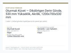 Oturmalı Küvet — Dikdörtgen Derin Gövde, 530 mm Yükseklik, Akrilik, 1200x700x530 mm