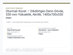Oturmalı Küvet — Dikdörtgen Derin Gövde, 530 mm Yükseklik, Akrilik, 1400x700x530 mm