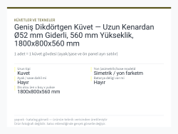 Geniş Dikdörtgen Küvet — Uzun Kenardan Ø52 mm Giderli, 560 mm Yükseklik, 1800x800x560 mm