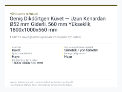 Geniş Dikdörtgen Küvet — Uzun Kenardan Ø52 mm Giderli, 560 mm Yükseklik, 1800x1000x560 mm