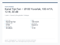 Kanal Tipi Fan — Ø100 Yuvarlak, 100 m³/h, 12 W, 30 dB