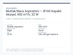 Mutfak/Baca Aspiratörü — Ø160 Kapaklı Aksiyel, 450 m³/h, 32 W