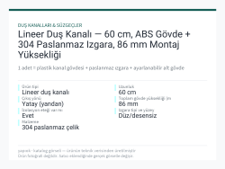 Lineer Duş Kanalı — 60 cm, ABS Gövde + 304 Paslanmaz Izgara, 86 mm Montaj Yüksekliği