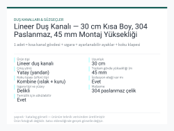 Lineer Duş Kanalı — 30 cm Kısa Boy, 304 Paslanmaz, 45 mm Montaj Yüksekliği