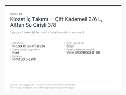 Klozet İç Takımı — Çift Kademeli 3/6 L, Alttan Su Girişli 3/8