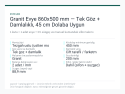 Granit Evye 860x500 mm — Tek Göz + Damlalıklı, 45 cm Dolaba Uygun