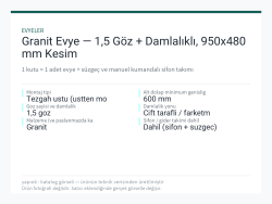 Granit Evye — 1,5 Göz + Damlalıklı, 950x480 mm Kesim