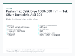 Paslanmaz Çelik Evye 1000x500 mm — Tek Göz + Damlalıklı, AISI 304