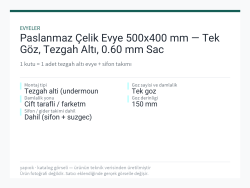 Paslanmaz Çelik Evye 500x400 mm — Tek Göz, Tezgah Altı, 0.60 mm Sac
