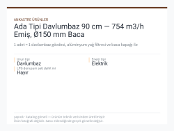Ada Tipi Davlumbaz 90 cm — 754 m3/h Emiş, Ø150 mm Baca