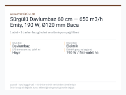 Sürgülü Davlumbaz 60 cm — 650 m3/h Emiş, 190 W, Ø120 mm Baca