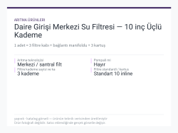 Daire Girişi Merkezi Su Filtresi — 10 inç Üçlü Kademe
