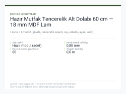 Hazır Mutfak Tencerelik Alt Dolabı 60 cm — 18 mm MDF Lam