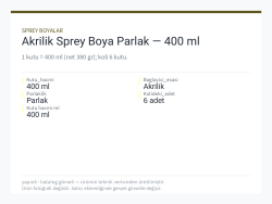 Akrilik Sprey Boya Parlak — 400 ml