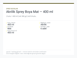 Akrilik Sprey Boya Mat — 400 ml