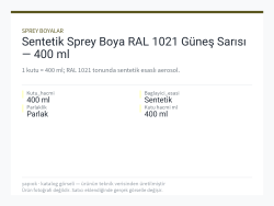 Sentetik Sprey Boya RAL 1021 Güneş Sarısı — 400 ml
