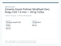 Çimento Esaslı Polimer Modifiyeli Derz Dolgu CG2 1-6 mm — 20 kg Torba